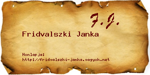 Fridvalszki Janka névjegykártya